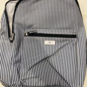 Striped Blue and White Backpack